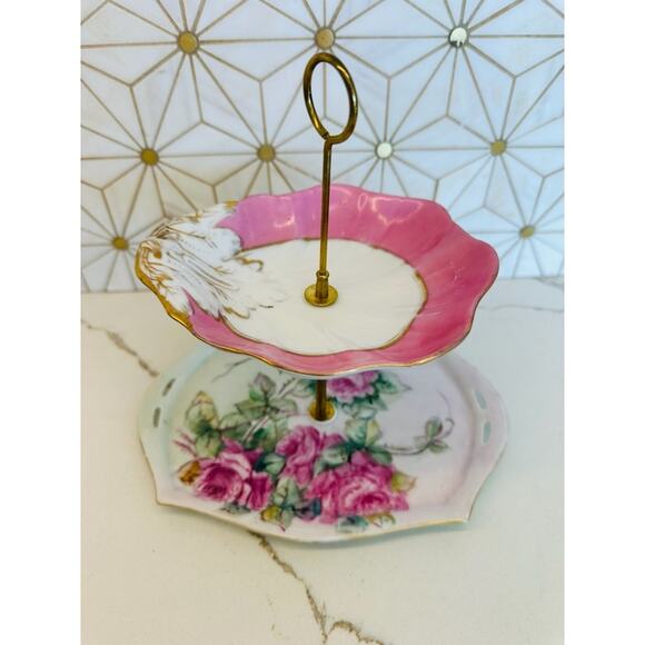 Two-Tier Jewelry‎ Trinket Stand | Vintage China | “Fairy" - Picture 1 of 8